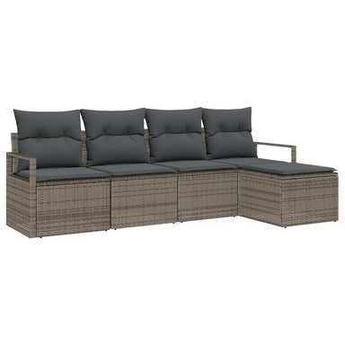 Bankstel 5 st Grijs poly rattan