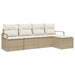 Bankstel met kussen met opslag 5 pcs Beige en Crème poly rattan