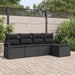 Bankstel 5 st Zwart poly rattan
