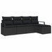 Bankstel 5 st Zwart poly rattan