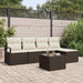 Bankstel 6 st Bruin en Crème poly rattan