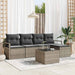 Bankstel 6 st Lichtgrijs poly rattan