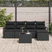Bankstel 6 st Zwart poly rattan
