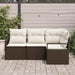 Bankstel 4 st Bruin en Crème poly rattan