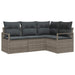 Bankstel 4 st Grijs poly rattan