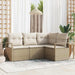 Bankstel 4 st Beige en Crème poly rattan