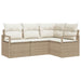 Bankstel 4 st Beige en Crème poly rattan