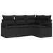 Bankstel 4 st Zwart poly rattan