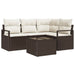 Bankstel 5 st Bruin en Crème poly rattan