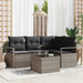 Bankstel 5 st Lichtgrijs poly rattan