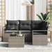 Bankstel 5 st Lichtgrijs poly rattan