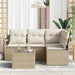 Bankstel 5 st Beige en Crème poly rattan
