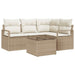 Bankstel 5 st Beige en Crème poly rattan