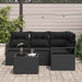 Bankstel 5 st Zwart poly rattan