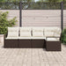 Tuinbankenset 5 st Bruin en wit poly rattan