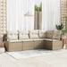 Tuinbankenset 5 st Beige en Wit poly rattan