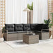 Tuinbankenset 6 st Lichtgrijs poly rattan