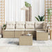 Tuinbankenset 6 st Beige en Crème poly rattan