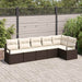 Tuinbankenset 6 st Bruin en wit poly rattan