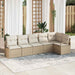 Tuinbankenset 6 st Beige en Wit poly rattan