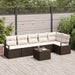 Tuinbankenset 7 st Bruin en Crème poly rattan