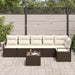 Tuinbankenset 7 st Bruin en Crème poly rattan
