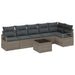 Tuinbankenset 7 st Lichtgrijs poly rattan