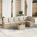 Tuinbankenset 7 st Beige en Crème poly rattan