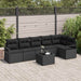Tuinbankenset 7 st Zwart poly rattan