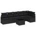 Tuinbankenset 7 st Zwart poly rattan