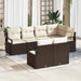 Tuinbankenset 7 st Bruin en wit poly rattan