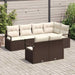 Tuinbankenset 7 st Bruin en wit poly rattan