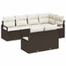 Tuinbankenset 7 st Bruin en wit poly rattan