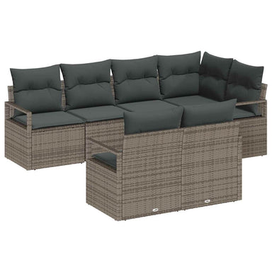 Tuinbankenset 7 st Grijs poly rattan