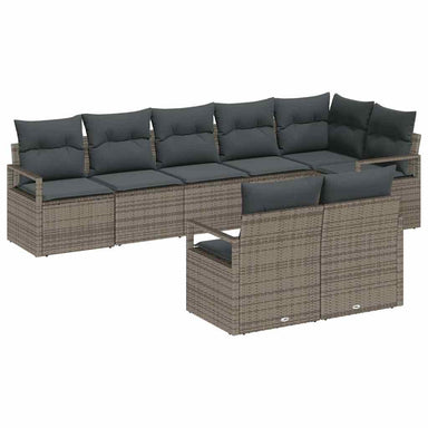Tuinbankenset 8 st Grijs poly rattan