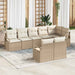 Tuinbankenset 8 st Beige en Wit poly rattan