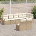Tuinbankenset 8 st Beige en Wit poly rattan
