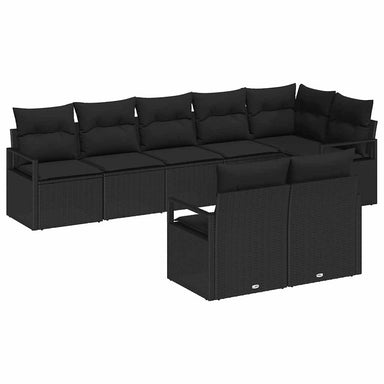 Tuinbankenset 8 st Zwart poly rattan