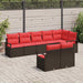 Tuinbankenset 8 st Bruin en Rood poly rattan