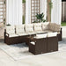 Tuinbankenset 9 st Bruin en Crème poly rattan