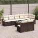 Tuinbankenset 9 st Bruin en Crème poly rattan