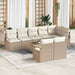 Tuinbankenset 9 st Beige en Crème poly rattan