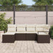 Bankstel 6 st Bruin en Crème poly rattan