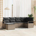 Bankstel 6 st Grijs poly rattan