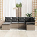 Bankstel 6 st Grijs poly rattan