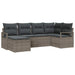 Bankstel 6 st Grijs poly rattan