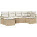 Bankstel 6 st Beige en Crème poly rattan