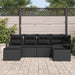 Bankstel 6 st Zwart poly rattan