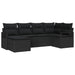 Bankstel 6 st Zwart poly rattan