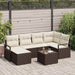 Bankstel 7 st Bruin en Crème poly rattan